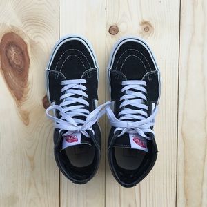 black and white high top vans